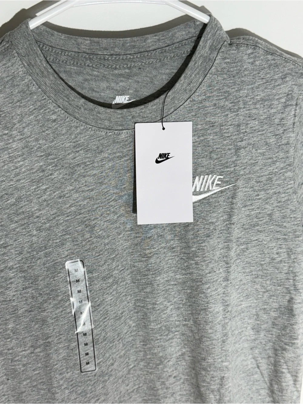 Nike Gray Heather Short Sleeve Tee with White Swoosh